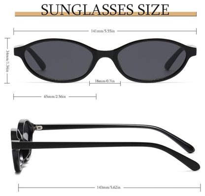 Lentes de sol retro ovaladas de ojo de gato para mujer - Imagen 3