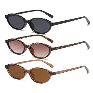 Lentes de sol retro ovaladas de ojo de gato para mujer