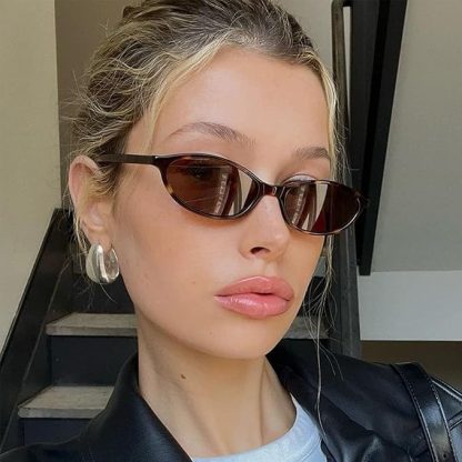 Lentes de sol retro ovaladas de ojo de gato para mujer - Imagen 4