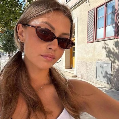 Lentes de sol retro ovaladas de ojo de gato para mujer - Imagen 6