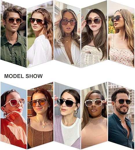 SOJOS SJ2202 Gafas de sol estilo aviador retro para hombre y mujer - Imagen 3