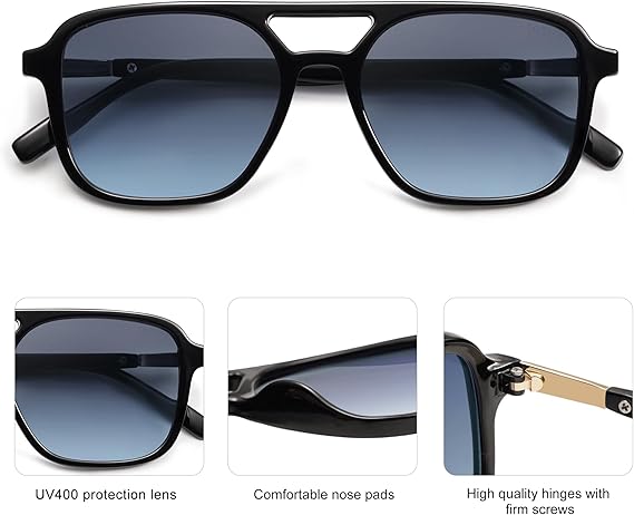 Detalles de interés de las gafas de sol Sojo SJ2202 de estilo aviador